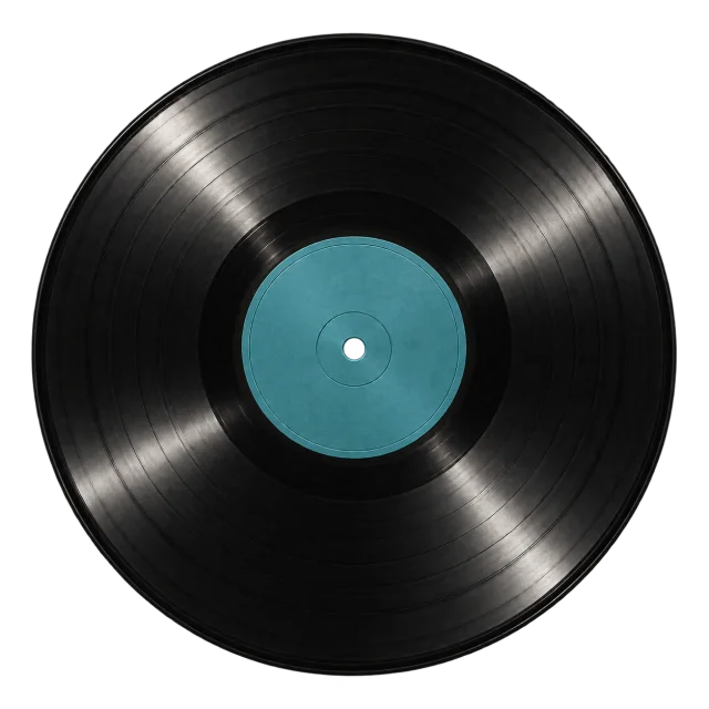 Blue-label vinyl record representing a personal birthday soundtrack