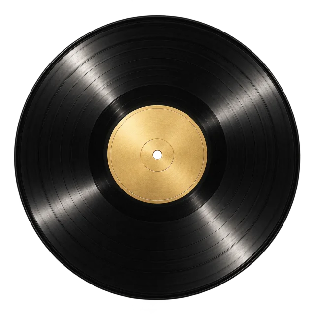 Gold vinyl record decoration