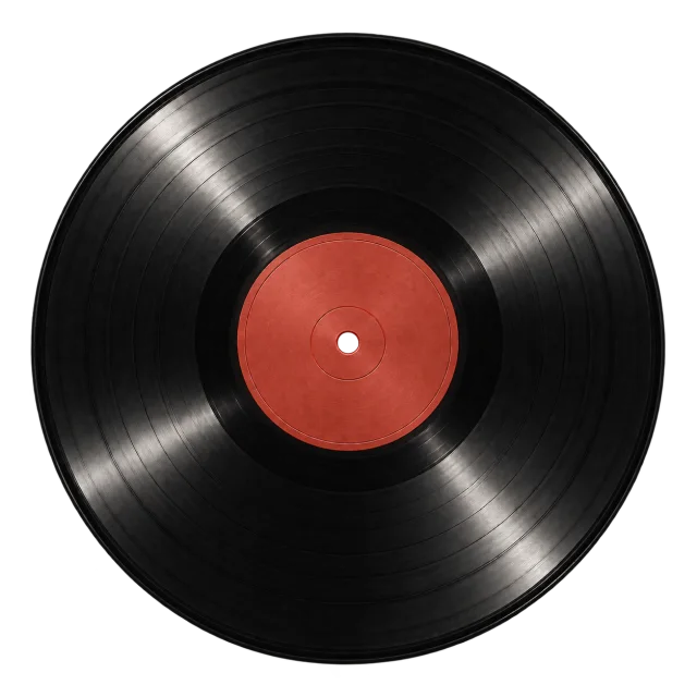 Red vinyl record decoration